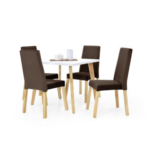 Set Comedor Tiza 4P Sillas Galicia Tela Chocolate 1 Set Comedor Tiza 4P Sillas Galicia Tela Chocolate